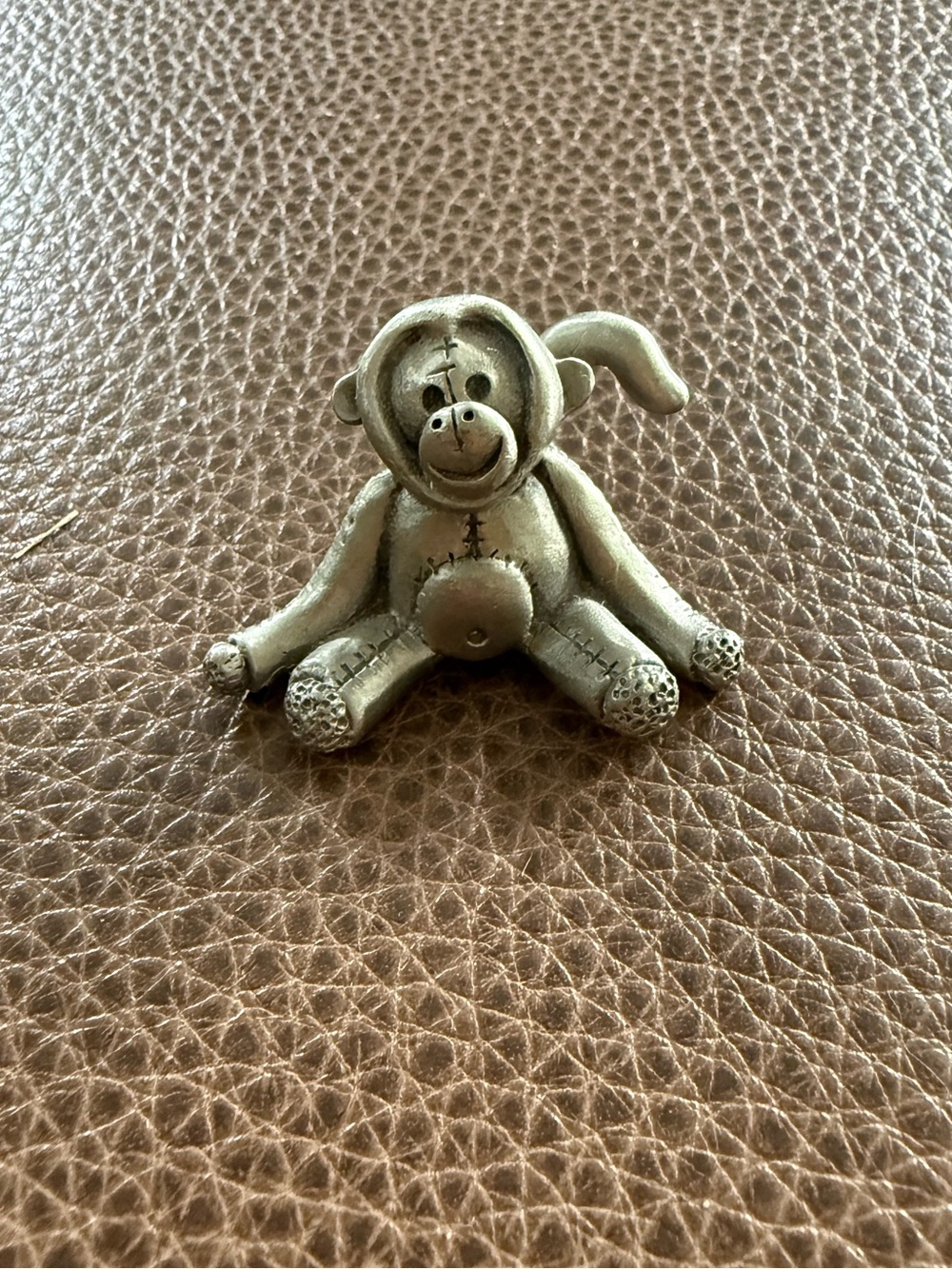 Vintage Mini Hudson USA Pewter Sitting Monkey Stuffed Animal Cute and Kitschy.